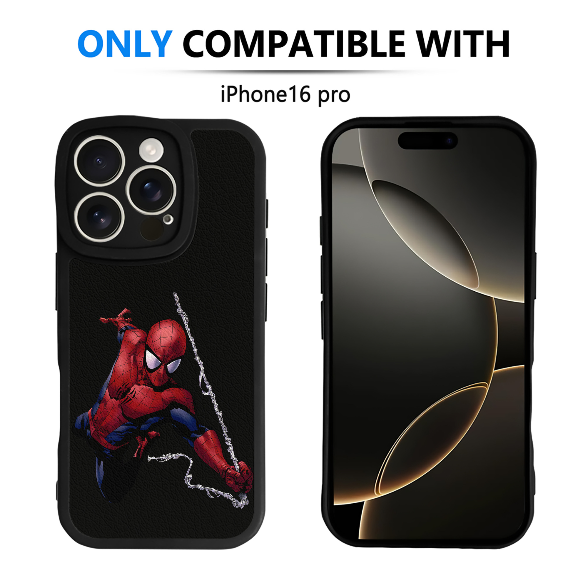 （画像用） Spider Man スパイダーマン 【iPhone 16シリーズ対応】シリコンスマホケース（レザー調） 材質：シリコン